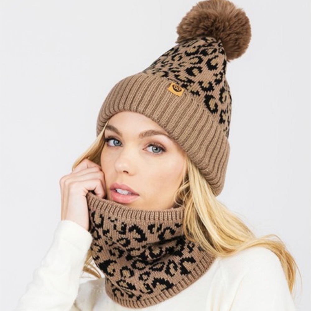 Mocha Beanies with Neck warmer